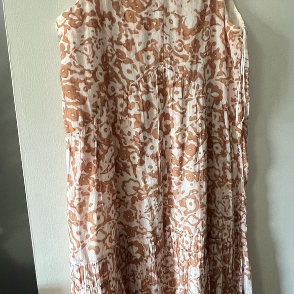 Joie Cream and Tan with pink Floral Maxi Dress - Picture 9 of 9